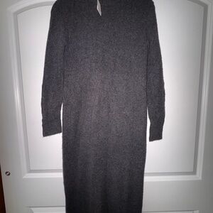 J Crew Cozy Long Charcoal Knit Sweater Dress - xxs